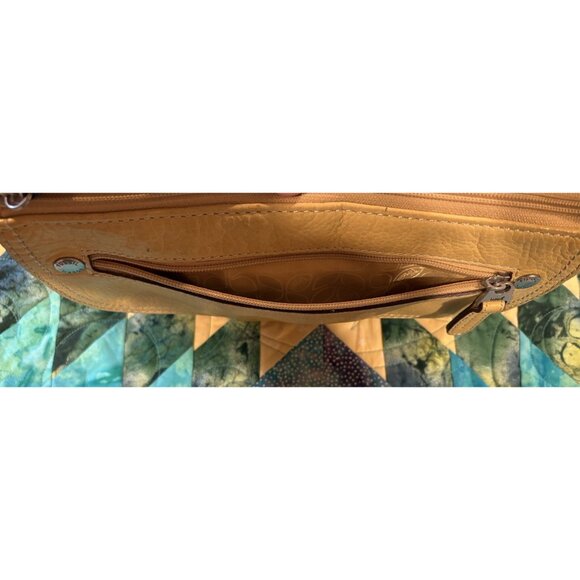 Fossil Crossbody Purse Bag Shoulder Tote Leather Hide Adjustable Strap Zipper - Picture 14 of 16